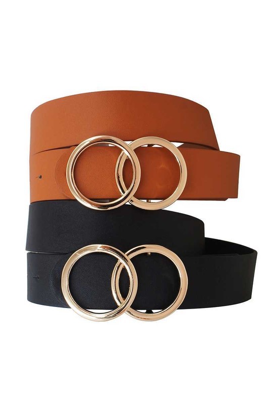 double circle buckle belt